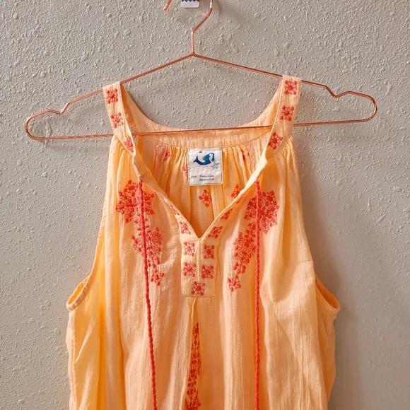 ANTHRO Mermaid Embroidered Beach Dress Size M - Picture 2 of 9